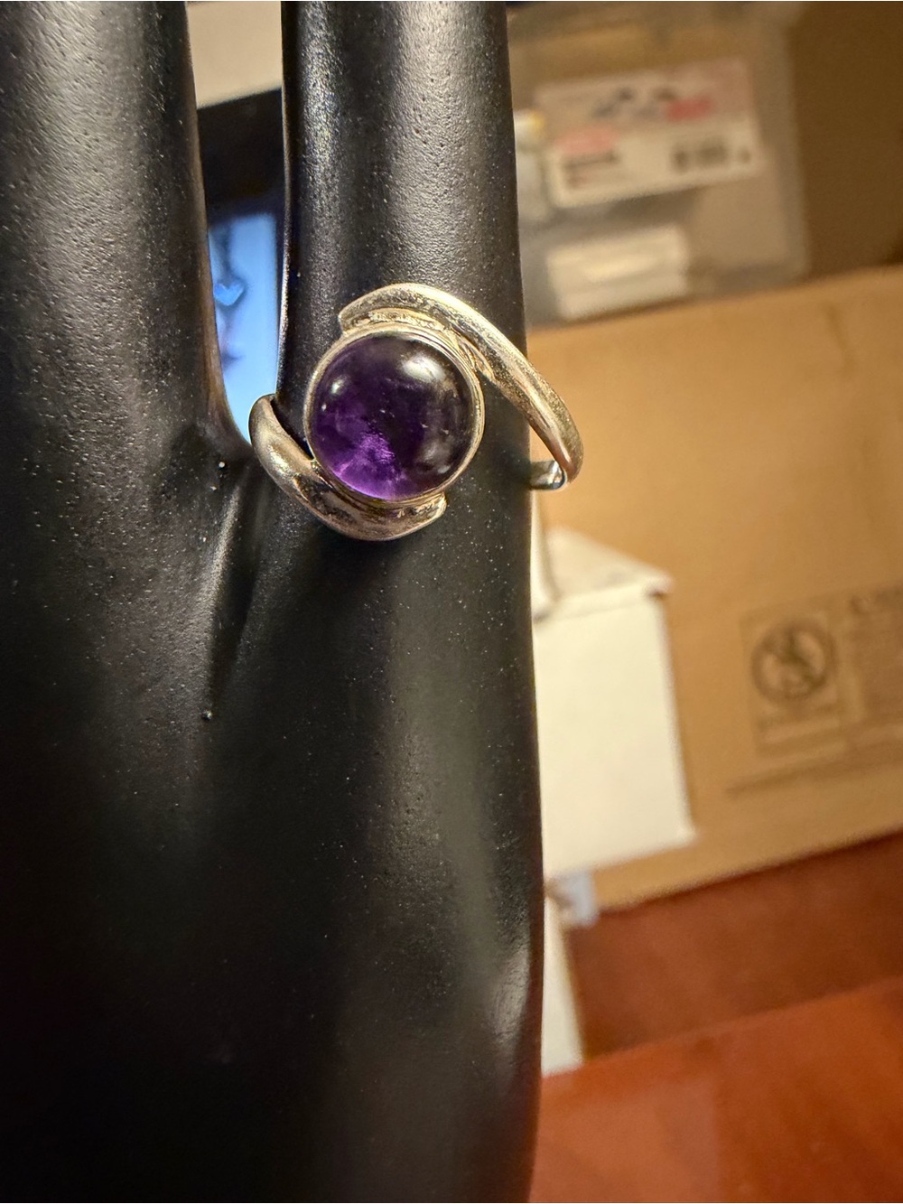Sterling Silver 925 Amethyst Gemstone Ring Size 5.5 New